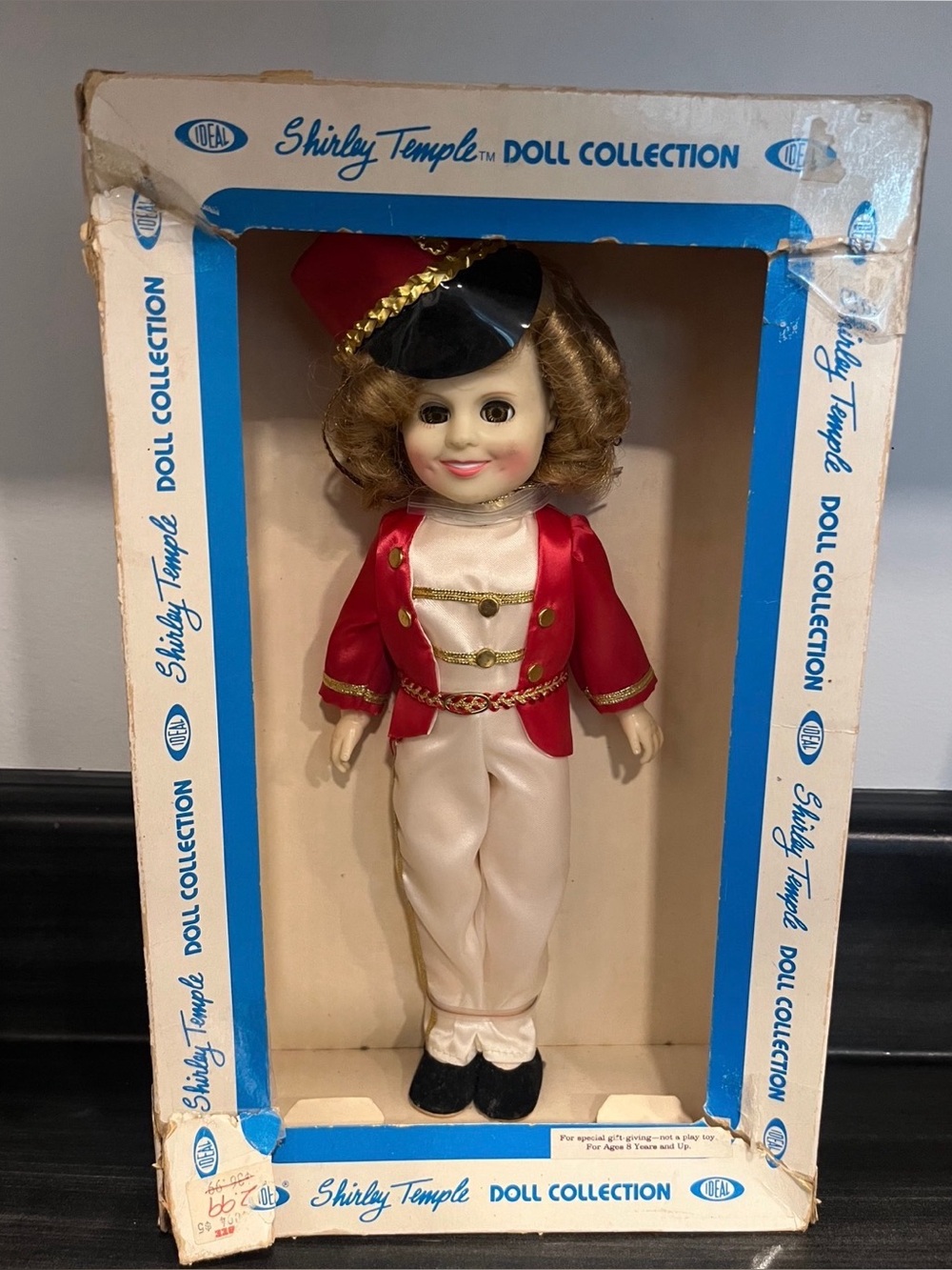 Shirley Temple Doll in Red & Cream Parade Outfit Vintage